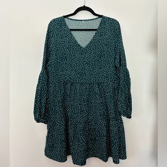 sachin and babi light blue dress Polka Dot High Waist Midi Dress Women V-Neck Long Puff Sleeve Sweet A-Line  Mid-Calf Dress for Winter Christmas Party from Dhgate Basic & Casual Dresses main image 0